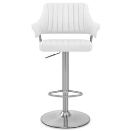 Skyline Brushed Bar Stool White