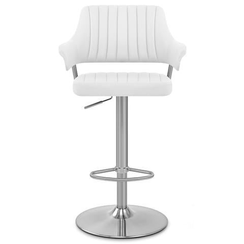Skyline Brushed Bar Stool White
