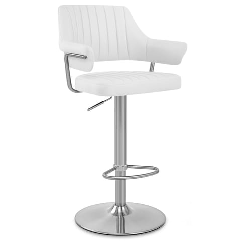 Skyline Brushed Bar Stool White