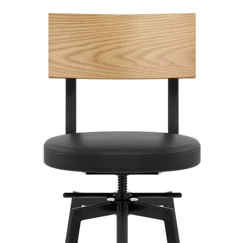 Urban Oak Industrial Stool Black