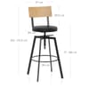 Urban Oak Industrial Stool Black