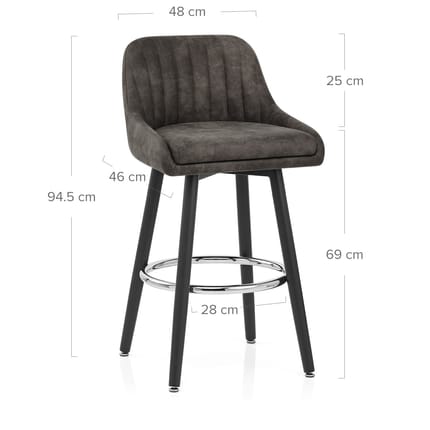 Hamilton Bar Stool Antique Charcoal Dimensions