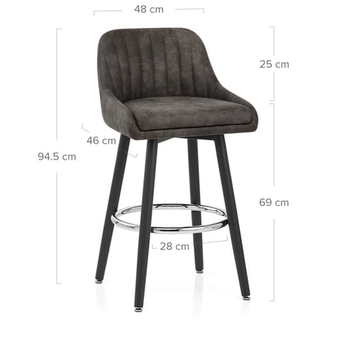 Hamilton Bar Stool Antique Charcoal