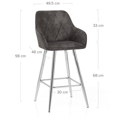 Mason Bar Stool Charcoal Dimensions