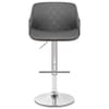 Dakota Bar Stool Grey Leather