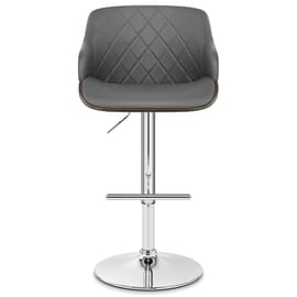 Dakota Bar Stool Grey Leather