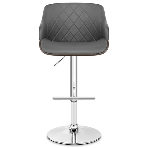 Dakota Bar Stool Grey Leather