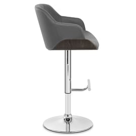 Dakota Bar Stool Grey Leather