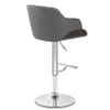 Dakota Bar Stool Grey Leather