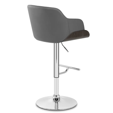 Dakota Bar Stool Grey Leather