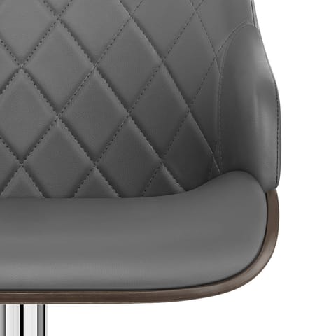 Dakota Bar Stool Grey Leather