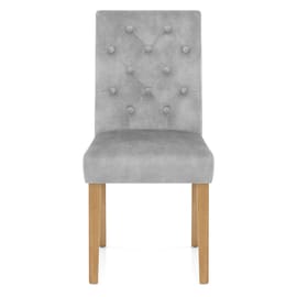 Banbury Oak Dining Chair Grey Velvet