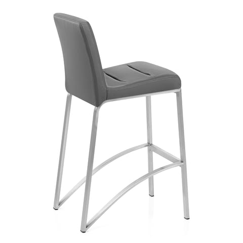 Stella Brushed Steel Stool Grey