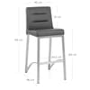 Stella Brushed Steel Stool Grey