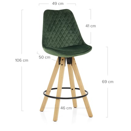 Prism Bar Stool Green Velvet Dimensions