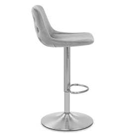 Scoop Brushed Stool Grey Velvet