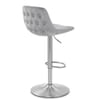 Scoop Brushed Stool Grey Velvet