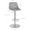 Scoop Brushed Stool Grey Velvet