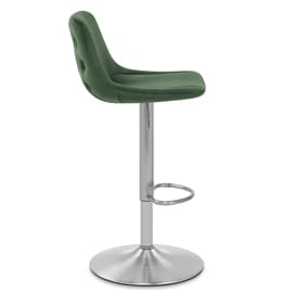 Scoop Brushed Stool Green Velvet