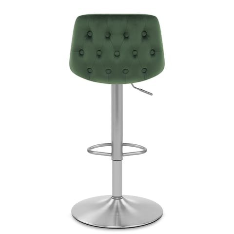 Scoop Brushed Stool Green Velvet