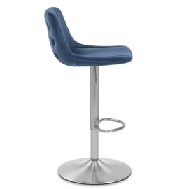 Scoop Brushed Stool Blue Velvet