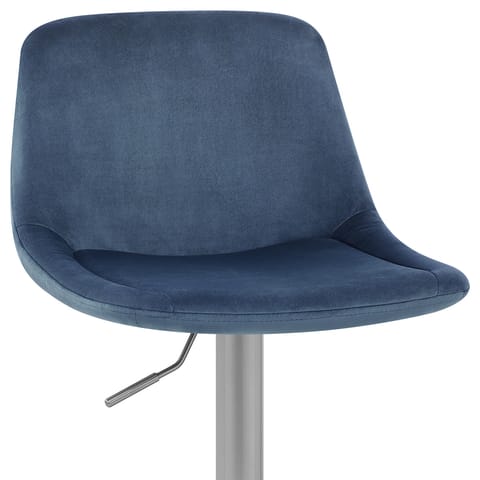 Scoop Brushed Stool Blue Velvet