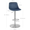 Scoop Brushed Stool Blue Velvet