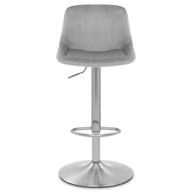 Scoop Brushed Stool Grey Velvet