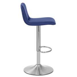 Cape Brushed Steel Stool Blue