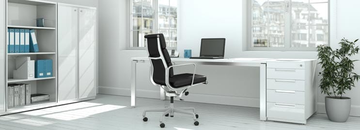 Black Eames 3 Cushion Office Chair in White Office