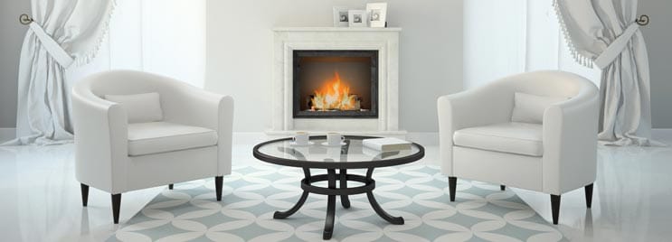 White Leather Tub Chairs with Wooden Legs by Coffee Table