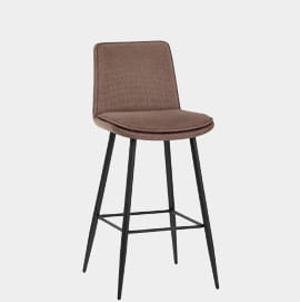Abi Bar Stool Brown Fabric