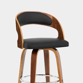 Alicia Walnut Bar Stool Black