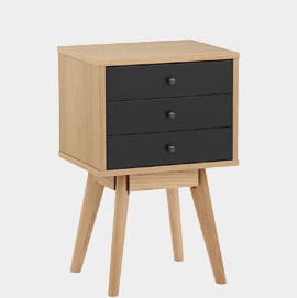 Ambience Set Of Drawers Oak & Black