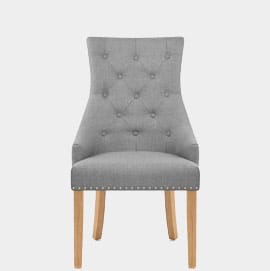 Ascot Oak Dining Chair Grey Fabric