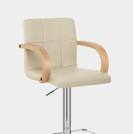 Burton Oak Bar Stool Cream