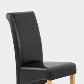 Carlo Oak Chair Black Leather