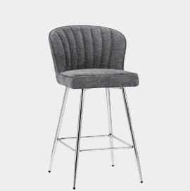 Chase Bar Stool Grey Fabric