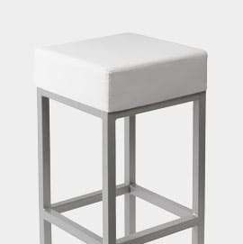 Cuboid Bar Stool White