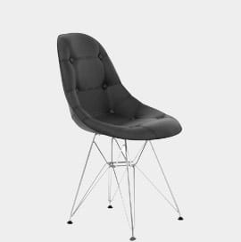 Cushioned Eames Style DSR Chair Black