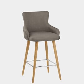 Diablo Oak Bar Stool Grey With Oak Legs