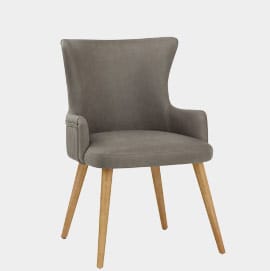 Diablo Oak Dining Chair Grey With Oak Legs