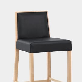 Empire Beech And Black Leather Stool