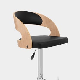 Eve Oak Bar Stool Black