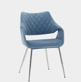Fairfield Chrome Chair Blue Velvet