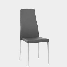 Faith Brushed Chair Grey Faux Leather