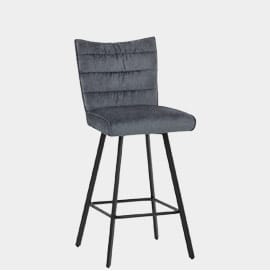 Forte Bar Stool Blue Fabric