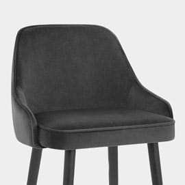 Glam Bar Stool Black Velvet