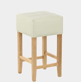 Ios Oak Stool Cream Leather