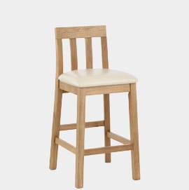 Jacob Oak And Cream Leather Stool